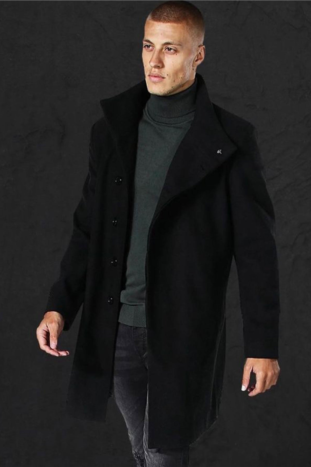 MENS FUNNEL NECK OVERCOAT