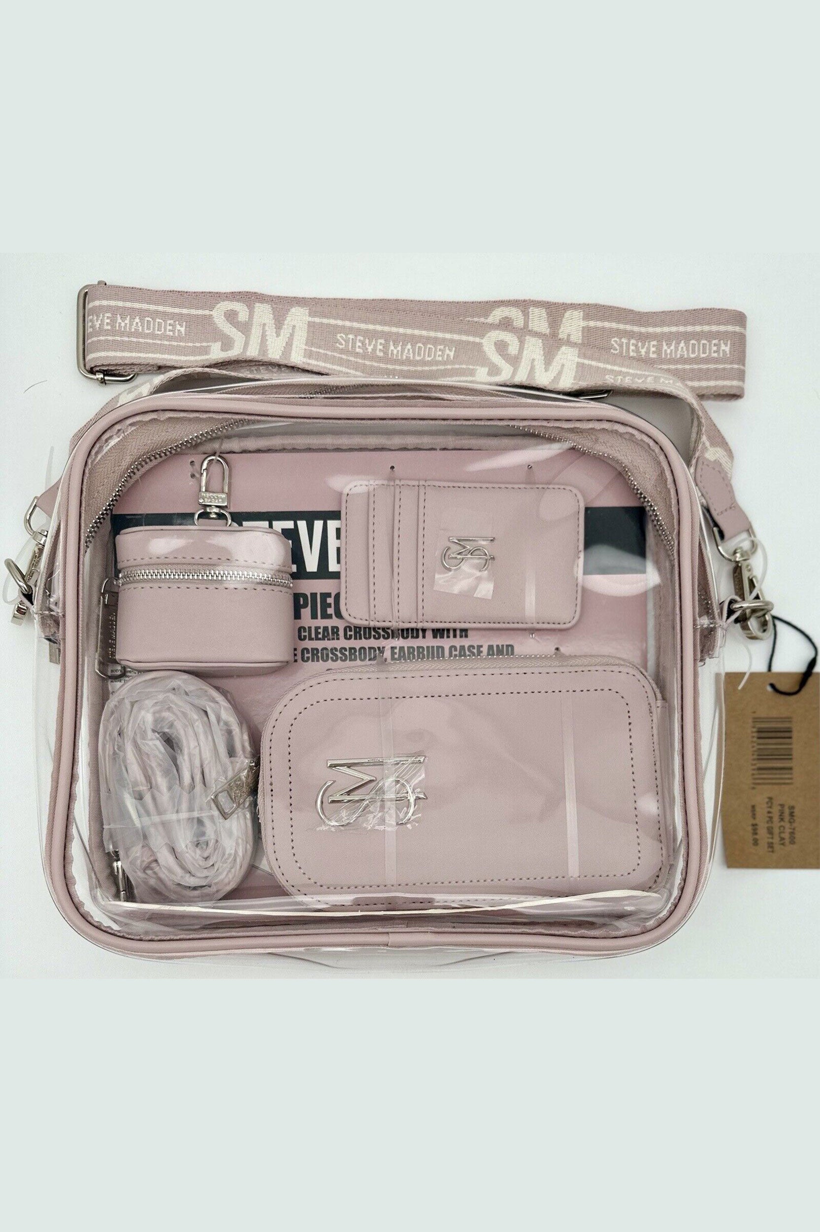 STEVE MADDEN 4 PC SET CLEAR CROSSBODY