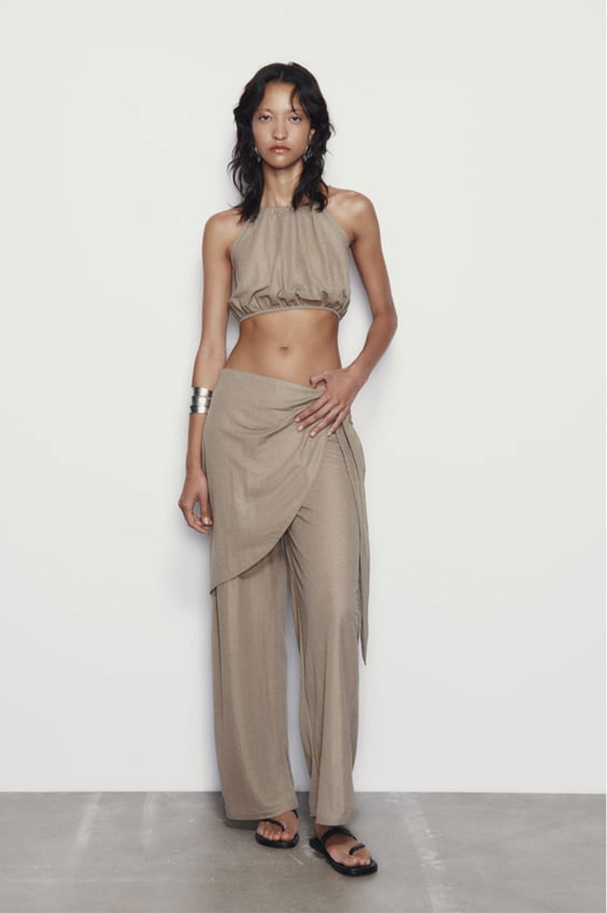 ZARA WRAP TROUSERS WITH TIES