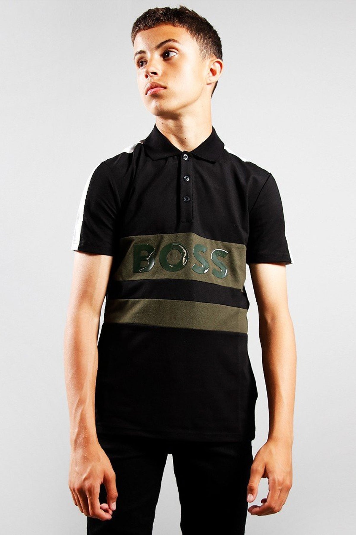 BOSS KIDS COLOR BLOCK POLO SHIRT