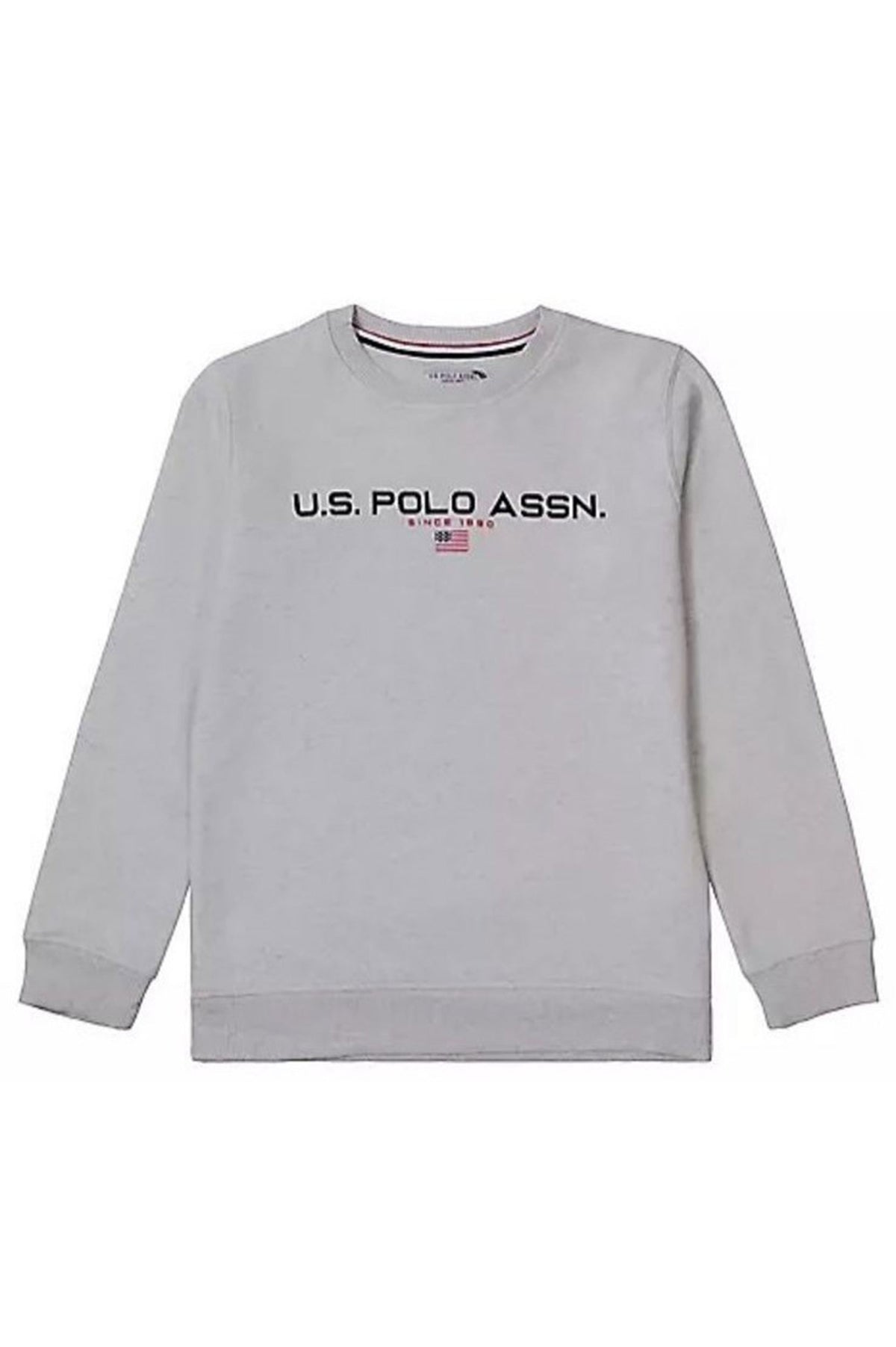 US POLO ASSN BOYS SPORT GREY CREW JUMPER