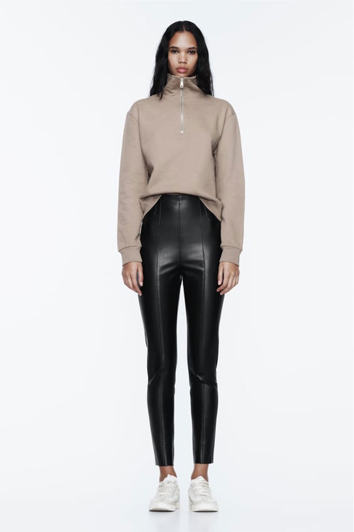 ZARA HIGH-WAIST FAUX LEATHER LEGGINGS