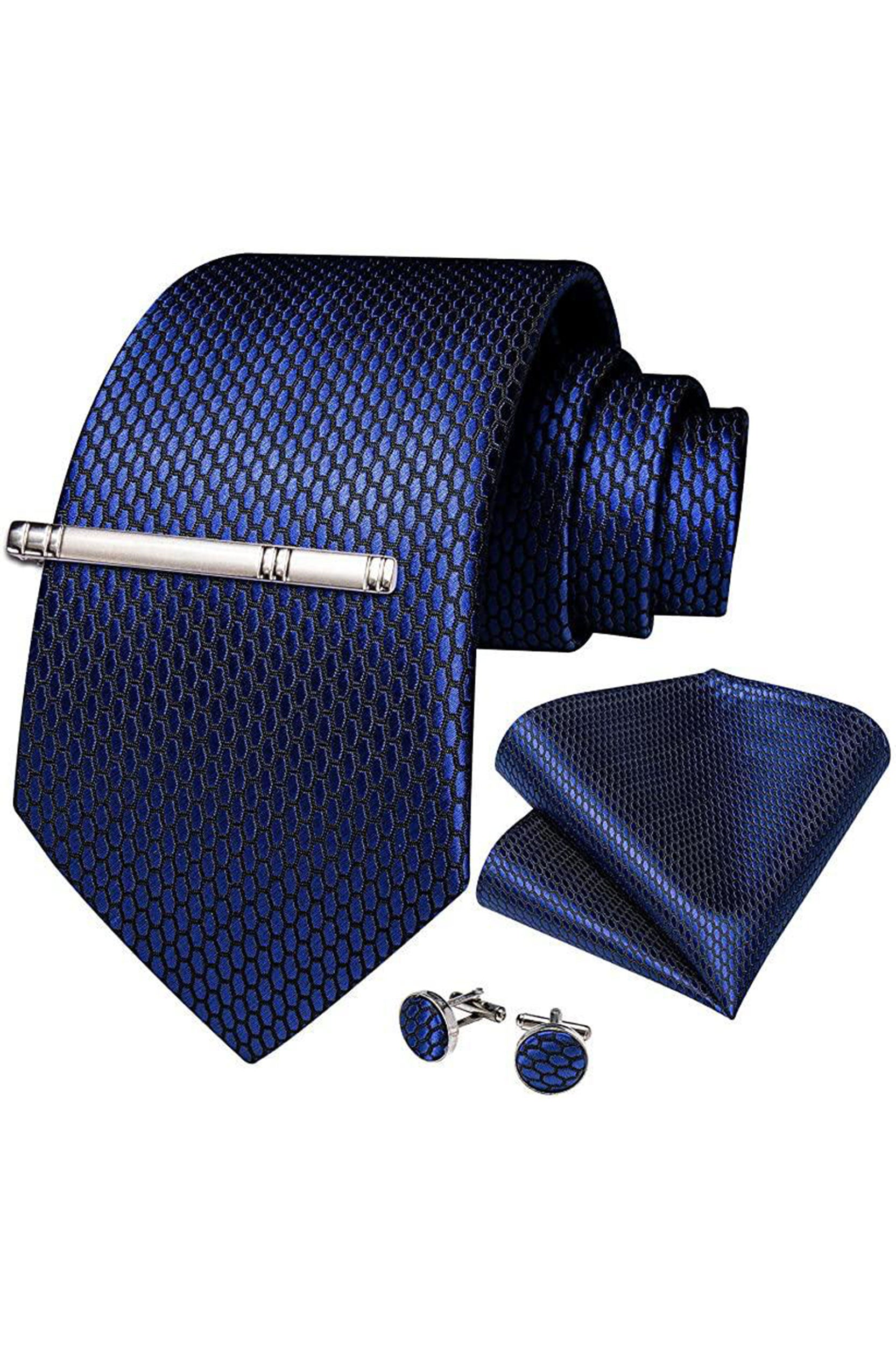 DIBANGE SILK TIE AND CUFFLINGS  SET