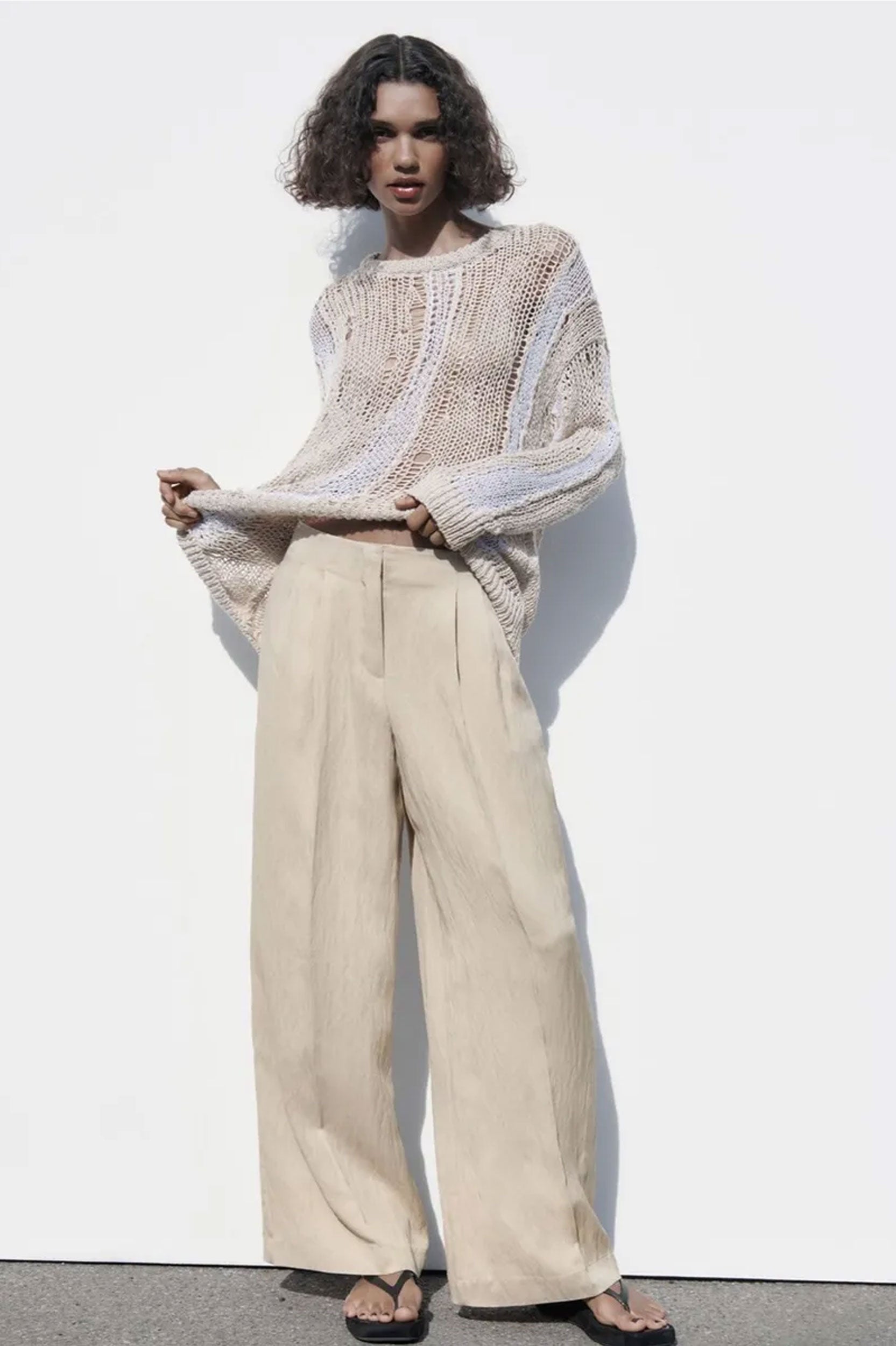 ZARA LOOSE FITTING DARTED TROUSER