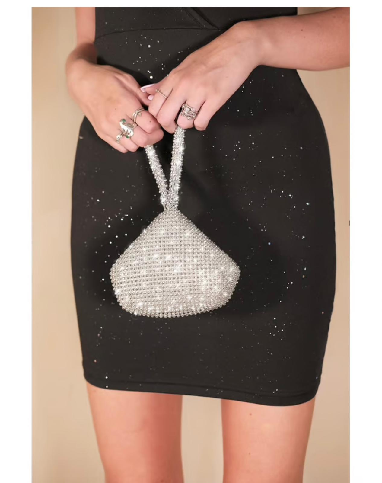 DIAMONTE SMALL SILVER CLUTCH