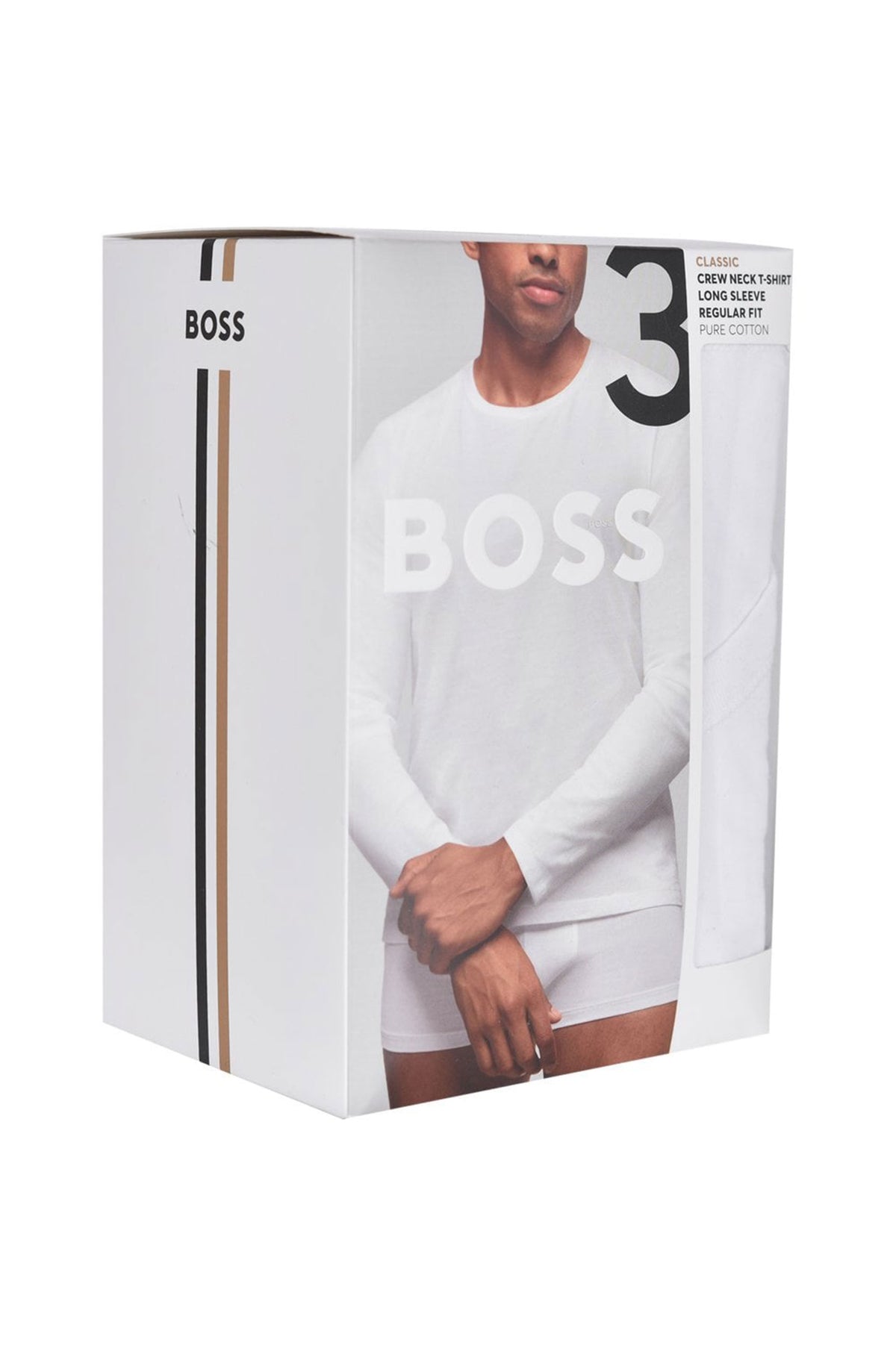 BOSS 3-Pack Long-Sleeve T-Shirts, Navy/White/Black
